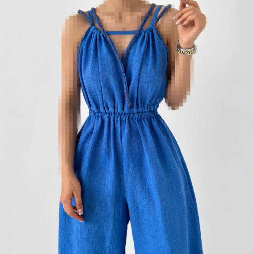Dame afslappet jumpsuit med justerbare stropper og elastisk talje Stiila