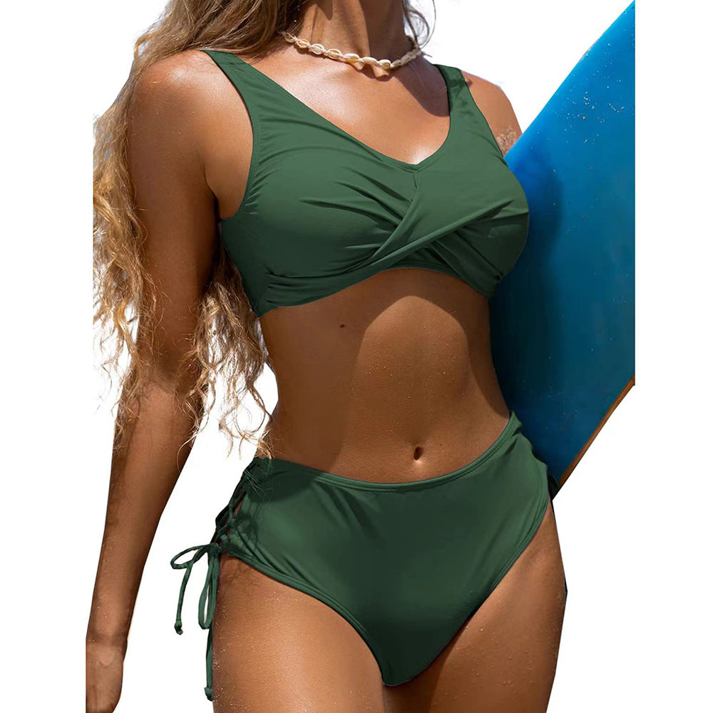 Dame Højskåret Bikini med elegant Wickel-Design Stilla
