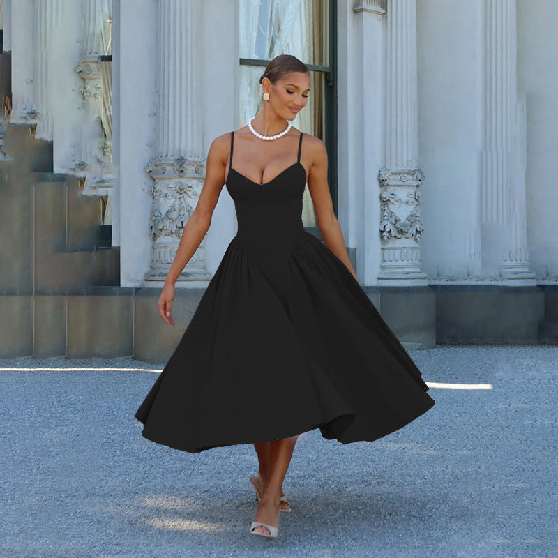 Dame A-linie maxikjole med spaghetti-stropper Stilla