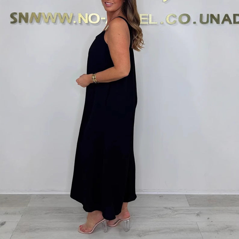 Dame Løs Jumpsuit med delikate stropper og brede ben Stilla