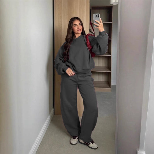 Dame afslappet oversized sweatshirt- og joggingbuksesæt Stilla