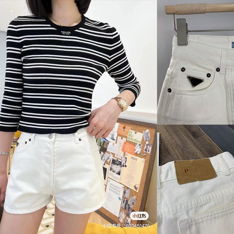 Dame denim-shorts i moderne skæring Stilla