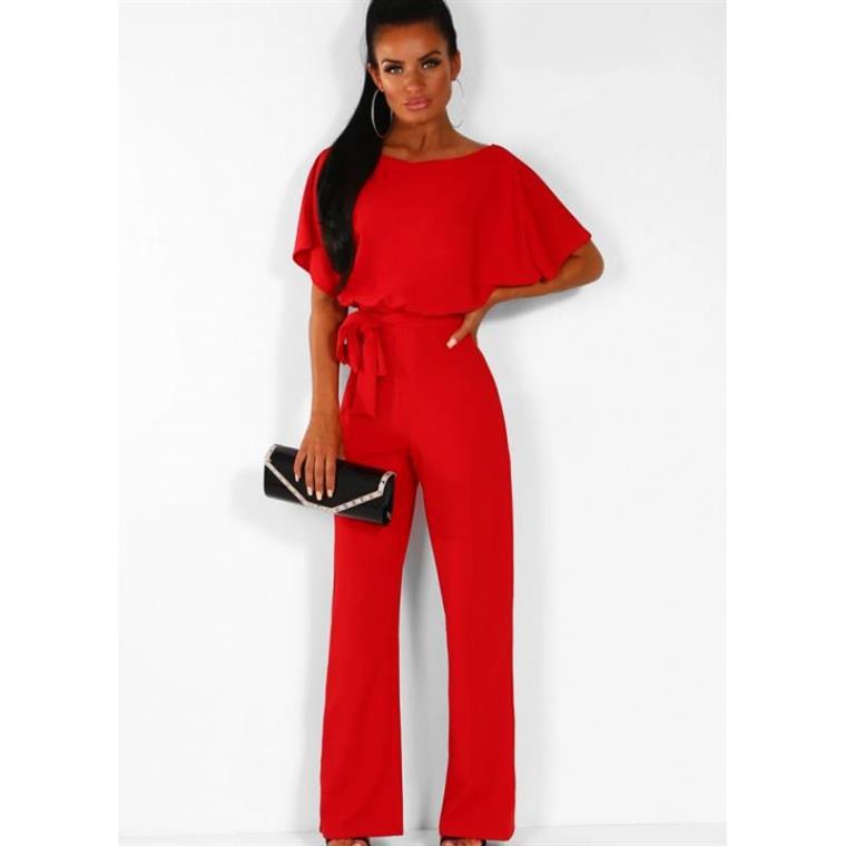 Dame jumpsuit med elegant snit og taljebælte Stilla