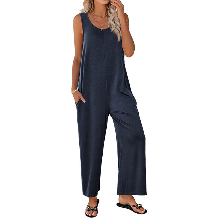 Kvinder Fritid Vidde Jumpsuit Stilla