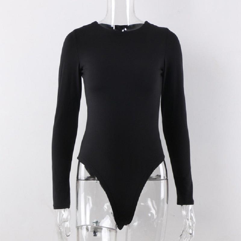 Dame Langærmet Bodysuit i hudvenligt strækstof med figursyet snit Stilla