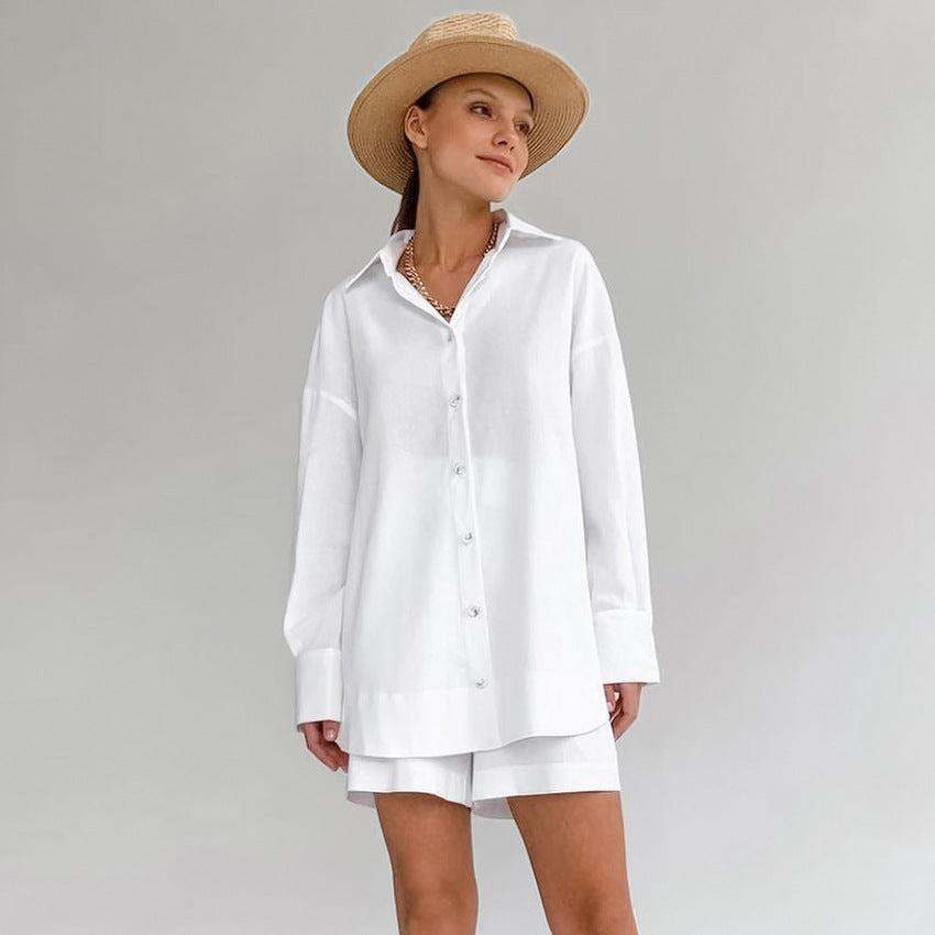 Dame afslappet linned top med knapdetaljer og brede ærmer Stilla