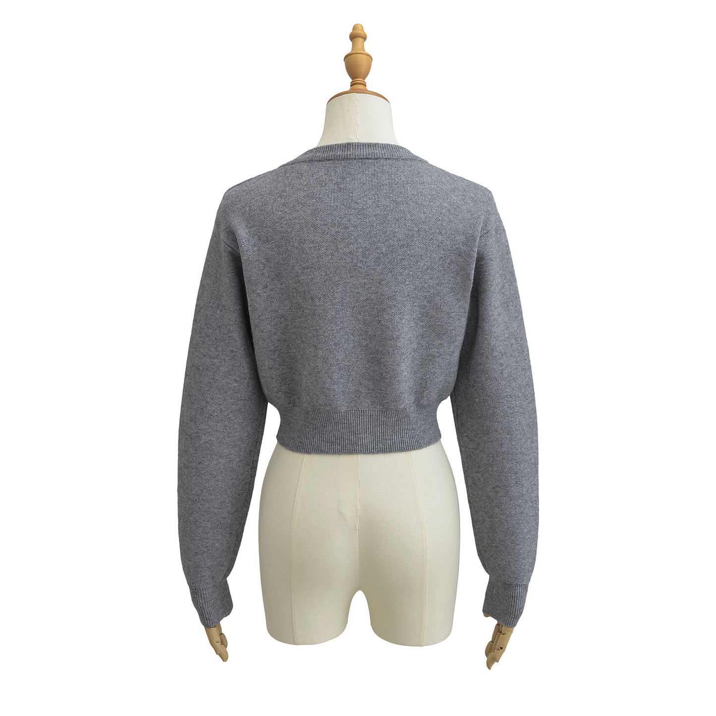 Dame afslappet kortærmet strik bolero med knapstolpe Stilla