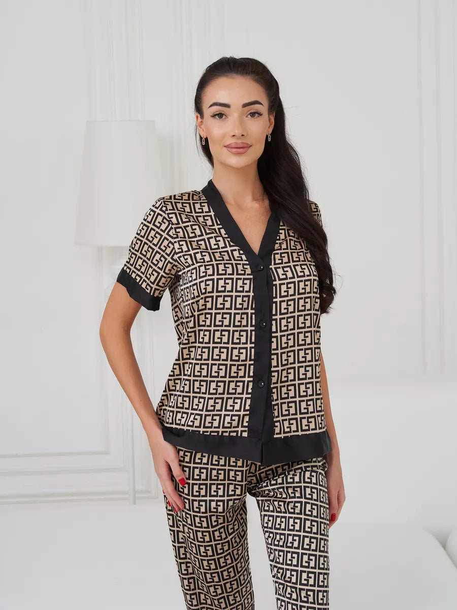 Dame Designer Pyjamasæt med kreativt mønster Stilla