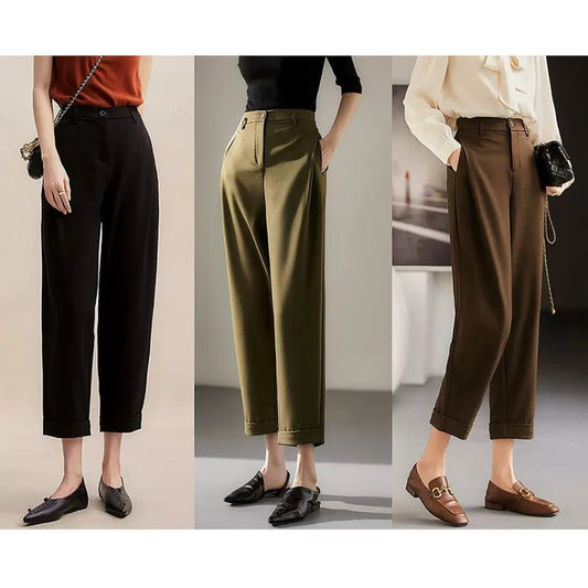 Dame elegant høj talje bukser med sidelomme detalje Stilla