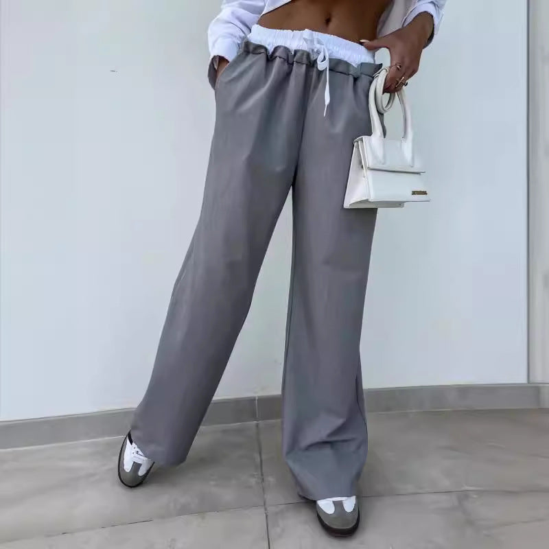 Dame afslappet cropped bluse med brede bukser stil