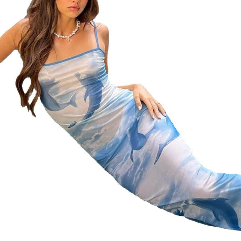 Dame Abstract Print Maxi Kjole Stilla