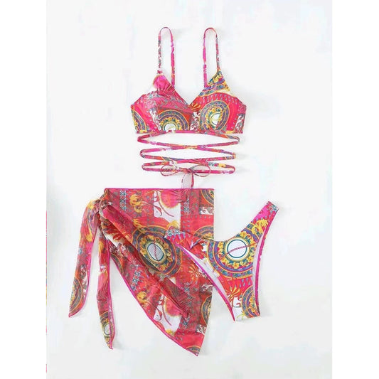 Dame Bikini-sæt med elegant indpakningsdesign og moderne sløjfer Stilla