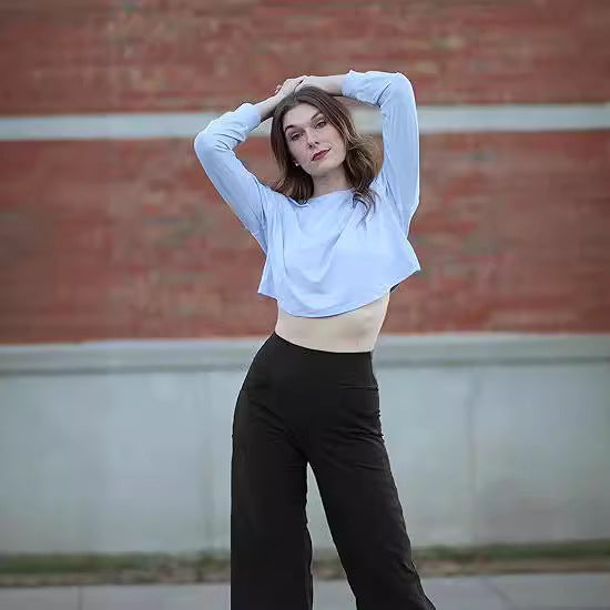 Dame afslappet longsleeve-top med blødt materiale og løs pasform Stiila