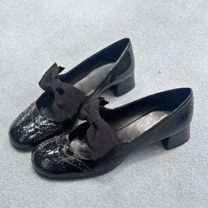 Dame Dekorativ Sløjfe-Detalje Ballerina Flade Stilla