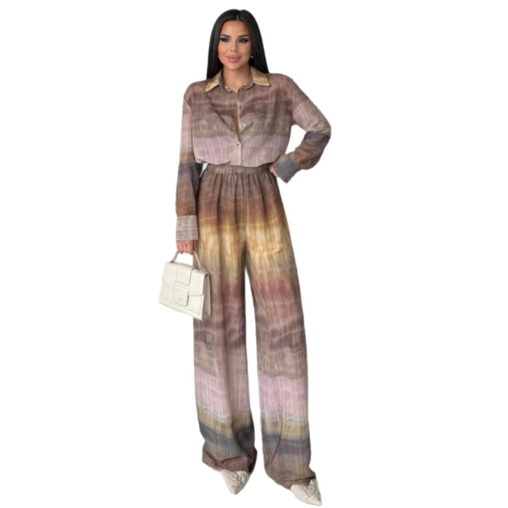Dame Elegant og afslappet jumpsuit-sæt med højhalset krave og bredt ben Stilla
