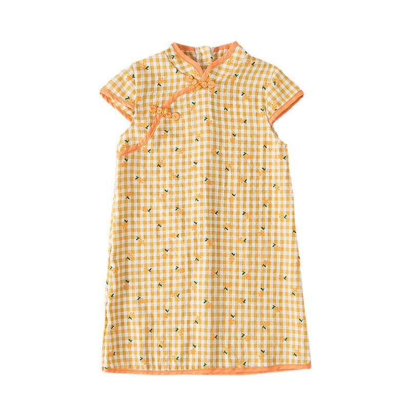 Pige Floral Print Orientalsk Kjole Stilla
