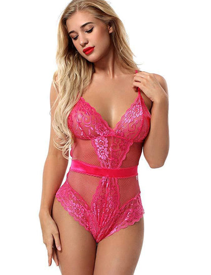 Dame Blomster Spids og Net Bodysuit Stilla