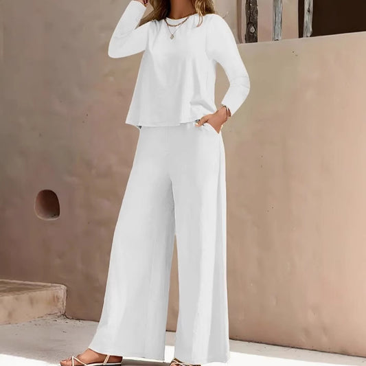 Dame afslappet oversize loungewear sæt med lange ærmer og bred pasform Stilla