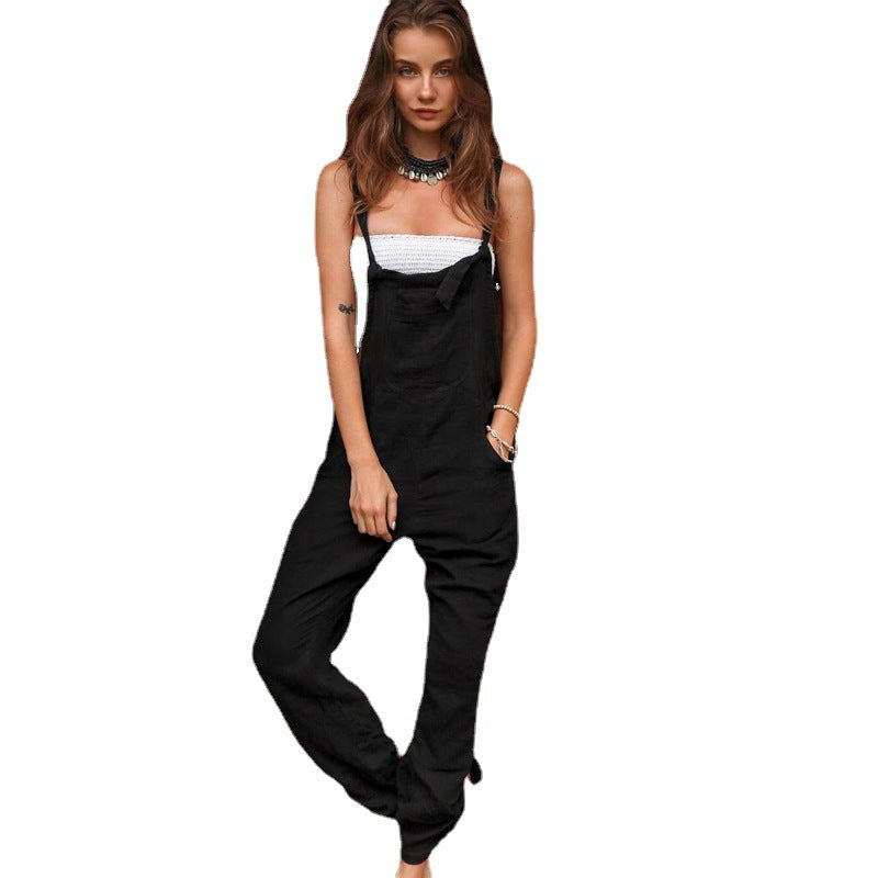 Dame Løs Jumpsuit med justerbare stropper og praktiske lommer Stilla