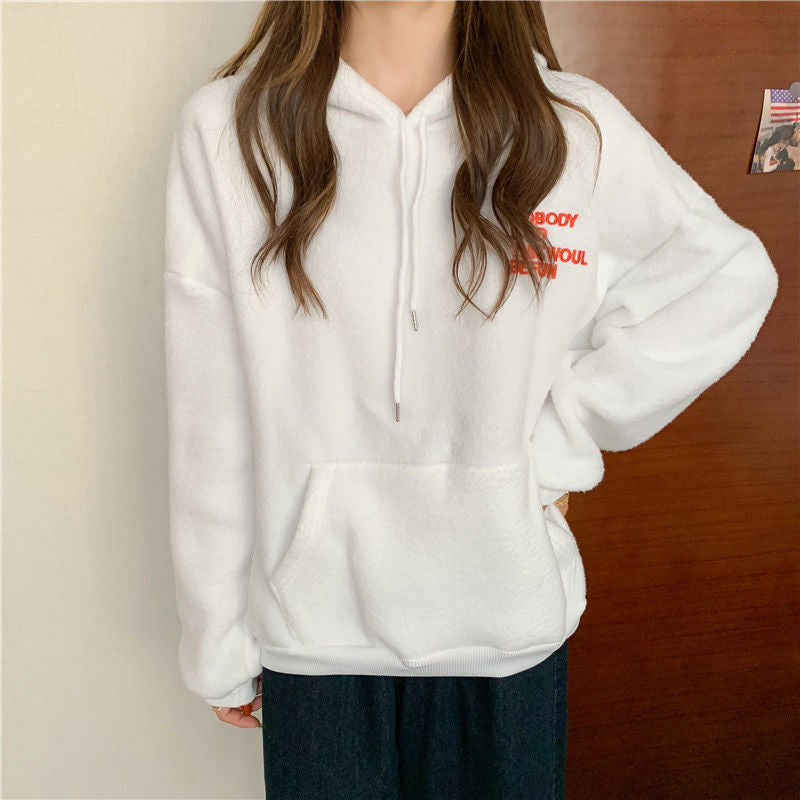 Femme Cozy Fleece Pullovere Hoodie med Kænguru-lomme Stilla