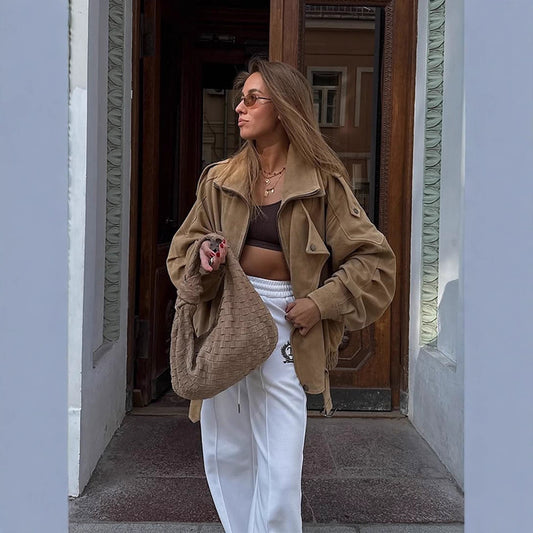 Dame afslappet ruskindsjakke Stilla