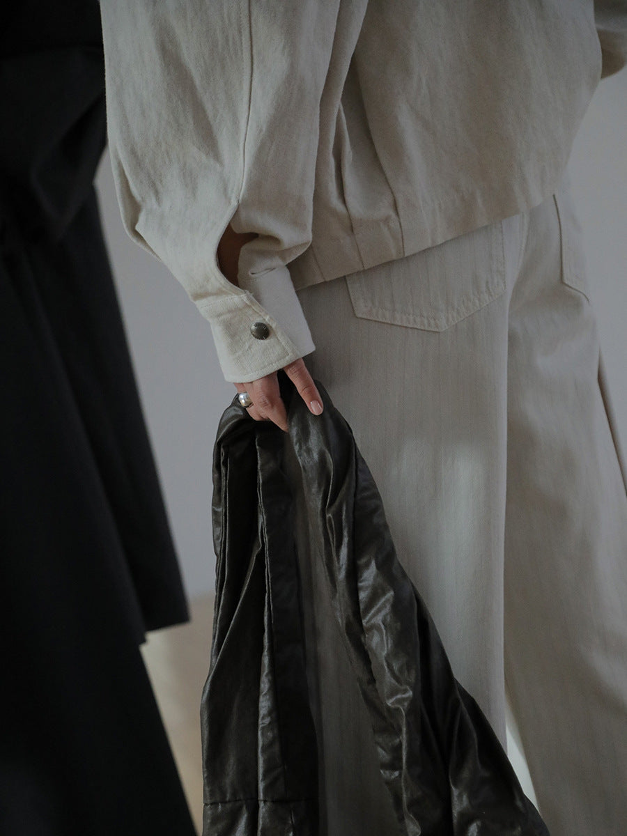 Dame afslappet overshirt-jakke med praktisk lynlås og kvalitetsknapdetaljer Stilla