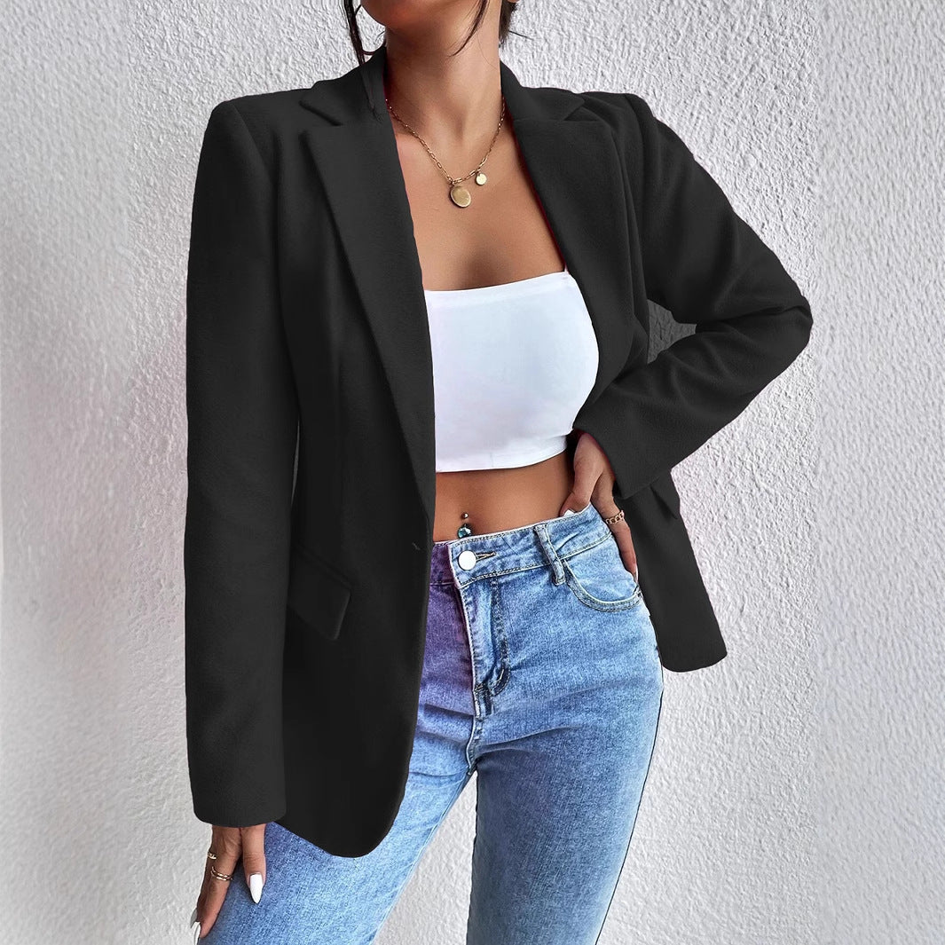 Dame elegant blazer med moderne snit og lommer Stilla