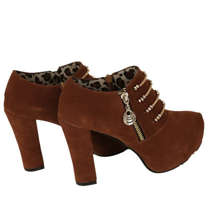 Dame Elegante Ankelstøvler med dekorativ lynlås og stilfulde smykkedetaljer Stilla