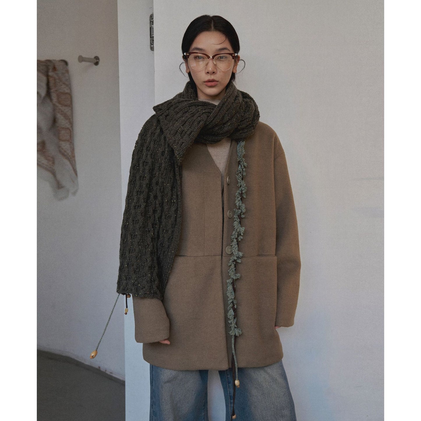 Dame afslappet oversized blazer med struktureret materiale og praktiske lommer Stilla