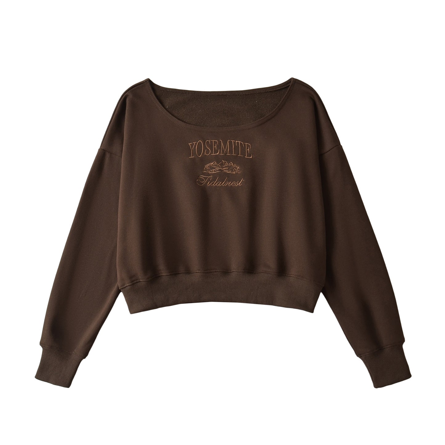 Dame cropped sweatshirt med rund halsudskæring og afslappet design Stilla