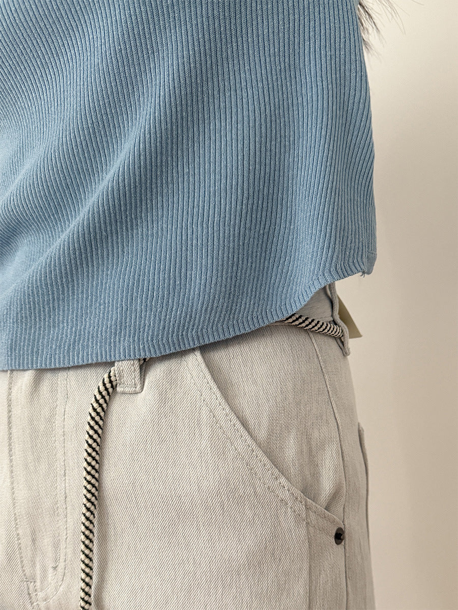 Dame afslappede bukser med bred ben og praktiske sidelommer Stilla