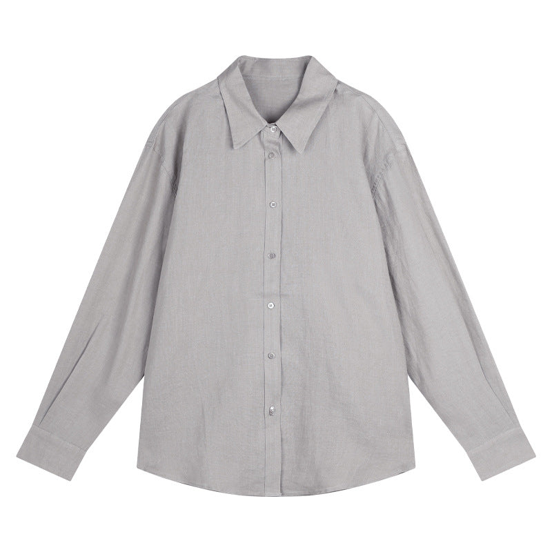 Dame afslappet langærmet bluse lavet af luftig bomuldsblanding med fine knapdetaljer Stilla