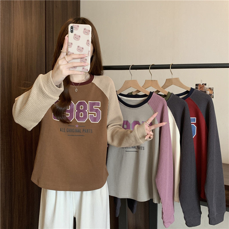 Dame Casual Grafik Raglan Ærme Sweatshirt Stilla