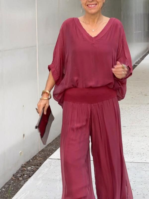 Dame Relaxed Fit Bredbenet Jumpsuit Stilla