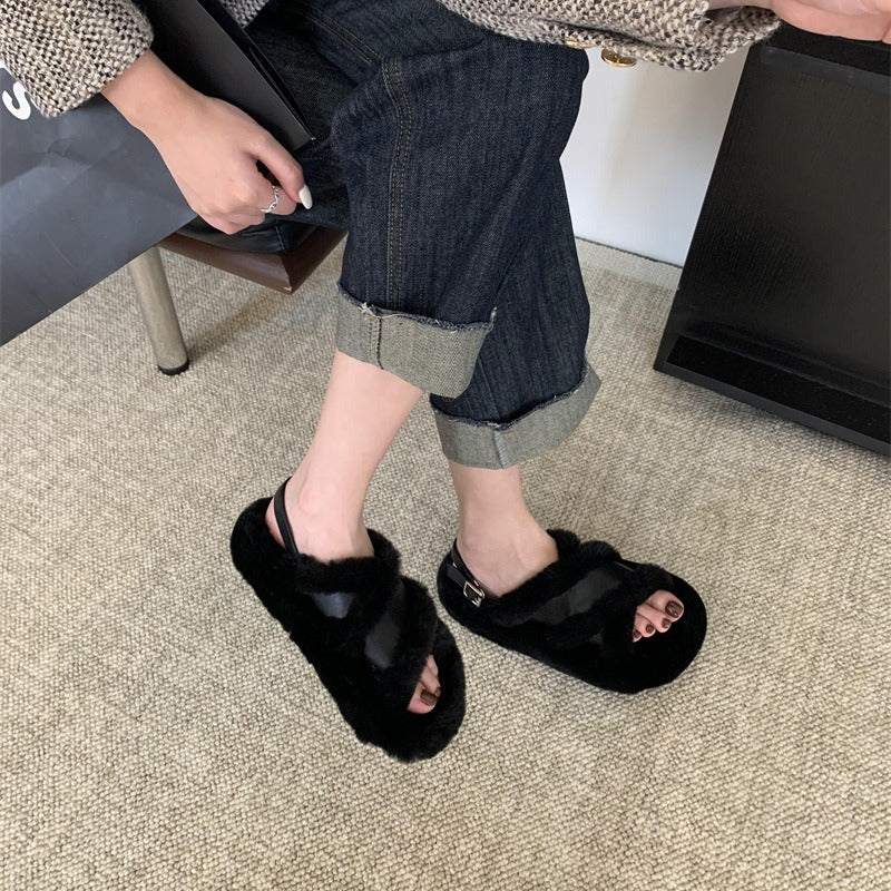 Femme Cozy Faux Fur Slide Hjemmesko Stilla