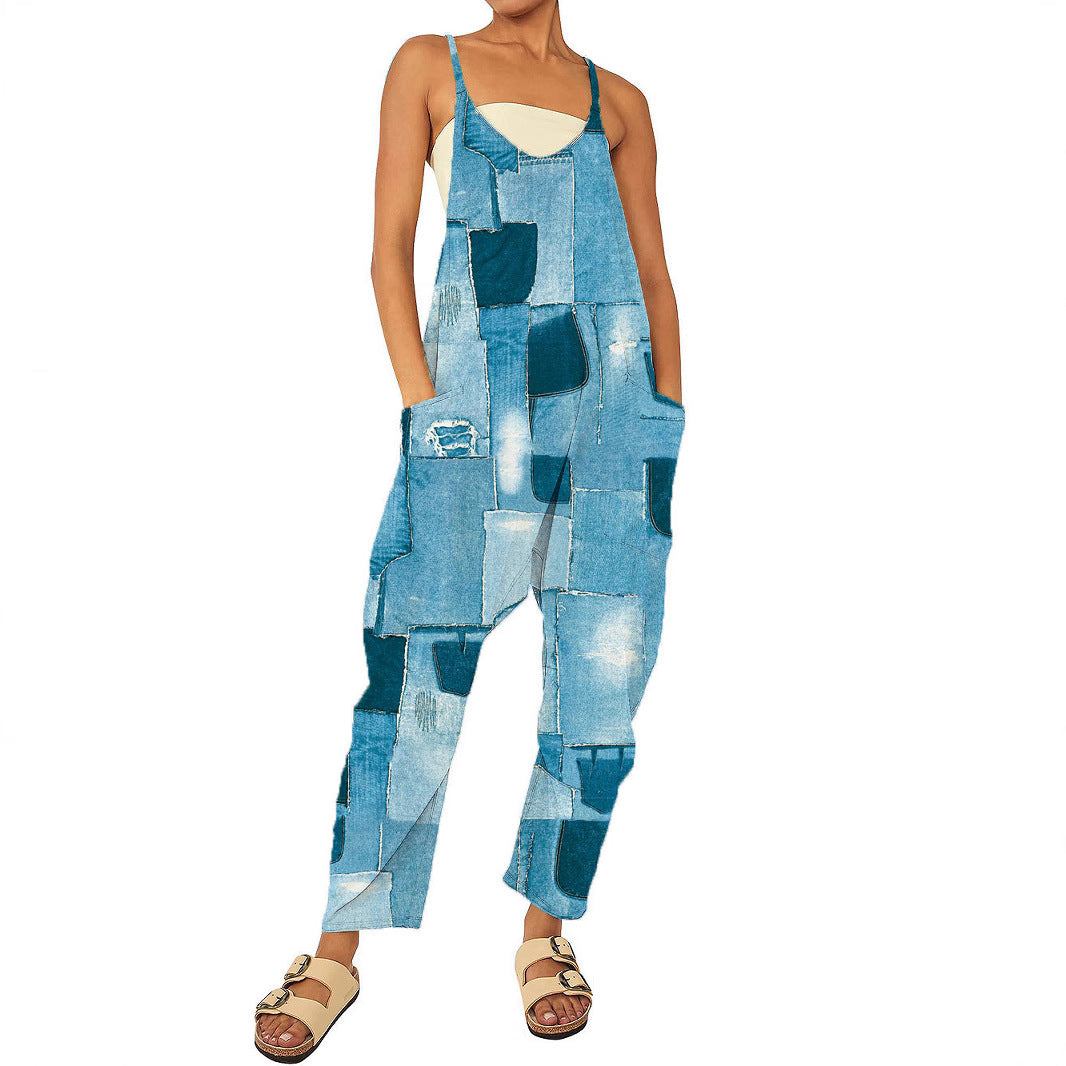 Dame jumpsuit med unikt grafikdesign Stilla