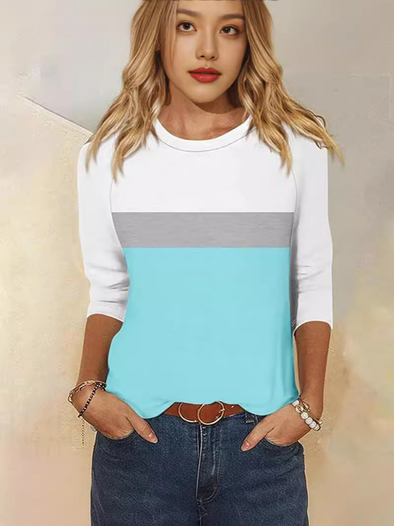 Dame afslappet langærmet skjorte med moderigtigt farveblok-design og komfortabel pasform Stiila