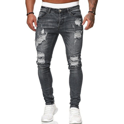 Herren Ripped Skinny Jeans i moderne Used-Look Stilla