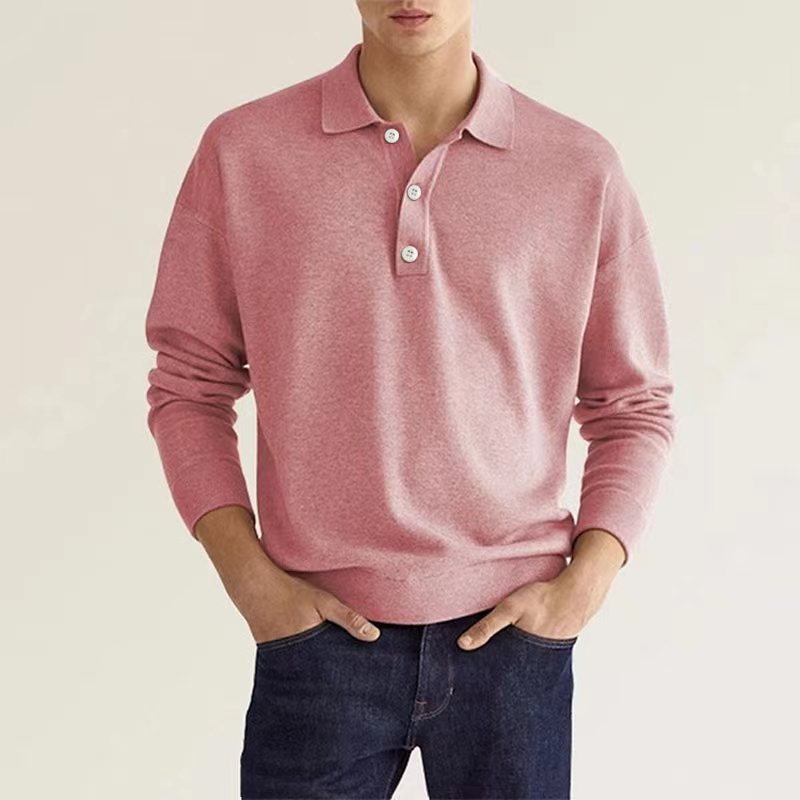 Herre Langærmet Poloshirt med behagelig pasform og kvalitetsbomuldsblanding Stilla
