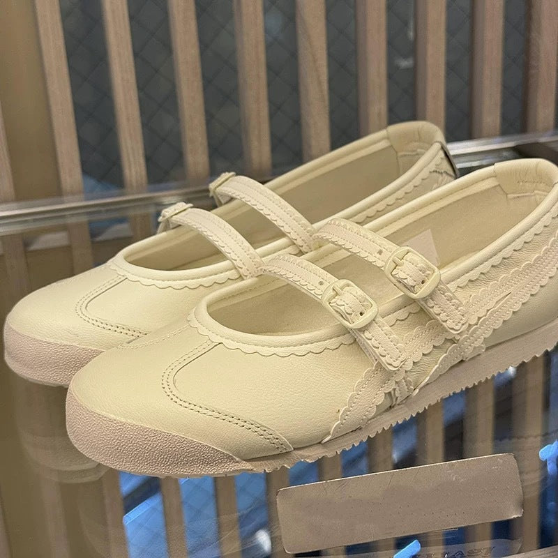 Dame Dobbeltrem Mary Jane Ballerinas Stilla