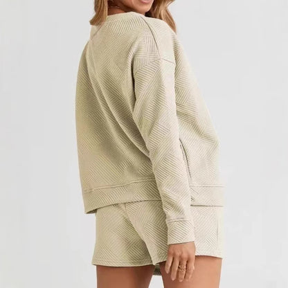 Dame afslappet sæt bestående af quiltet top og shorts Stilla