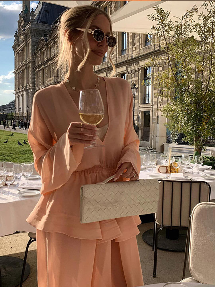 Dame elegant bluse med vidt snit og rynkedetaljer Stilla