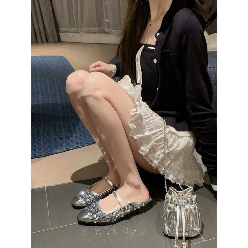 Dame Dekorative Pailletter Mary Jane Ballerinas Stilla