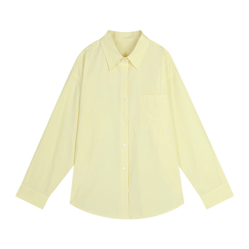 Dame afslappet oversized skjorte med fin struktur og brystlomme Stilla