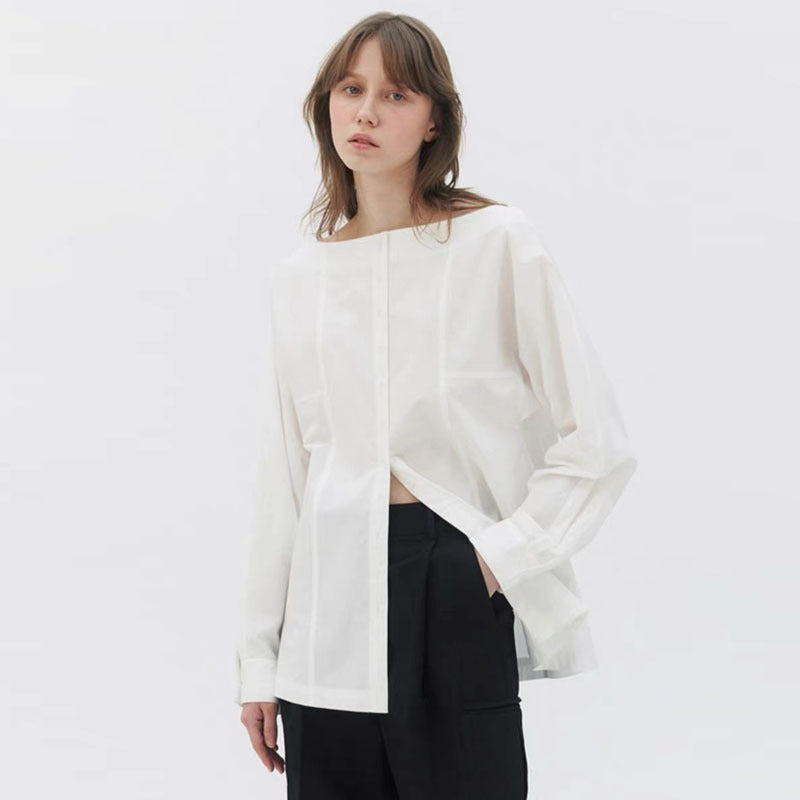 Dame elegant Button-Up Bluse med struktureret design og behagelig pasform Stilla