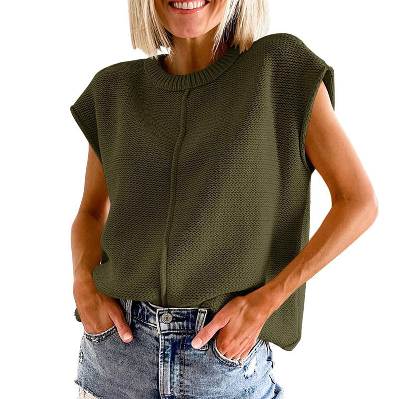 Dame afslappet oversized top med struktureret stof og kort snit Stilla