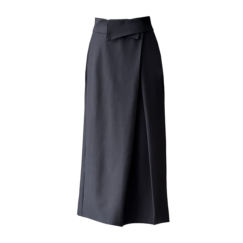Dame elegant blyantskirt med asymmetrisk kant og høj talje Stilla