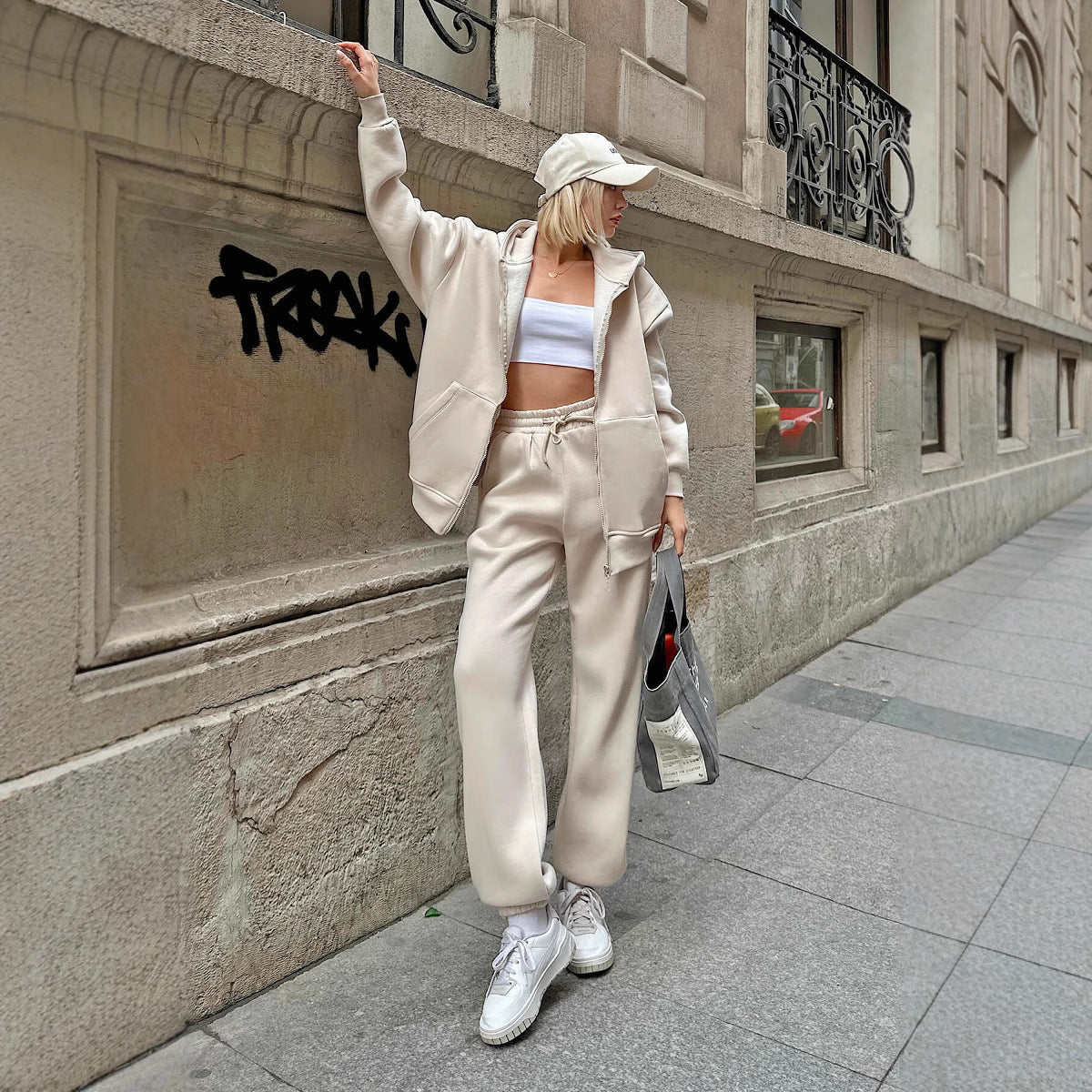 Dame afslappet Hoodie- og joggingbukse-sæt Stilla