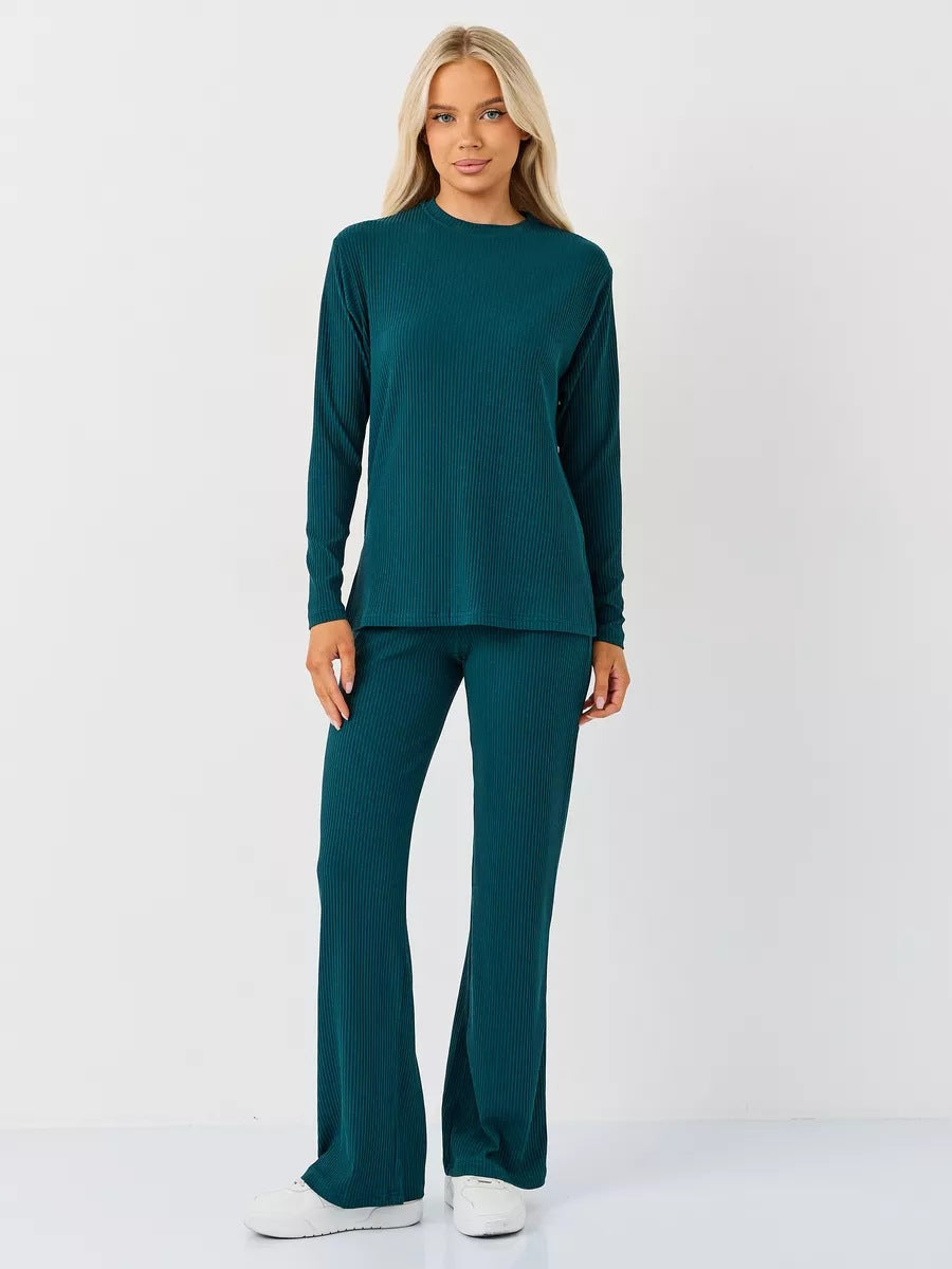 Dame cropped Langærmet skjorte med moderne knude design og fin rib struktur Stilla