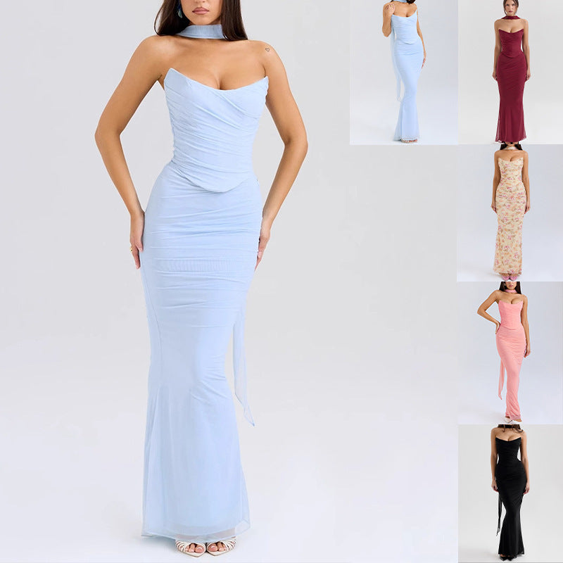 Dame Elegant Couture-maxikjole med off-shoulder design og raffinerede draperinger Stilla